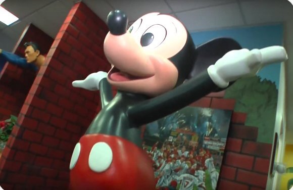 Statue of Mickey Mouse in Chesterfield children's dental office