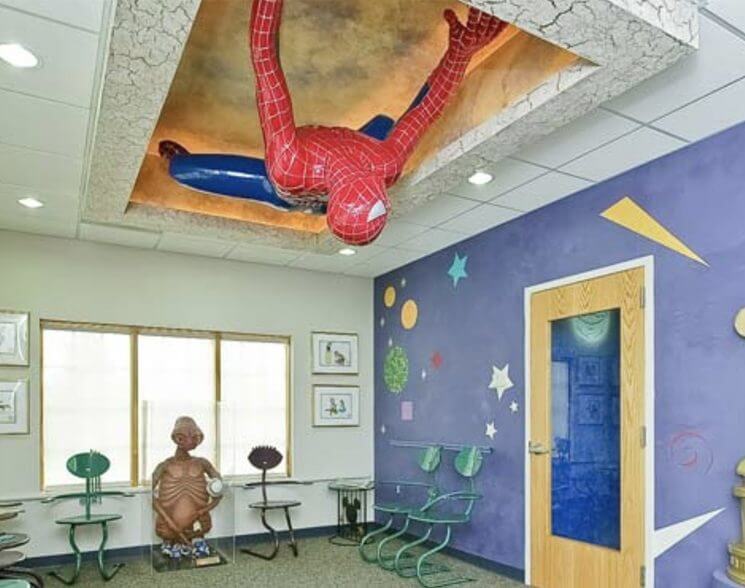 Disney themed waiting room in Chesterfield Missouri pediatric dental office